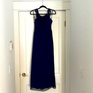 Floor length Dessy Collection bridesmaid dress. Navy blue size 6